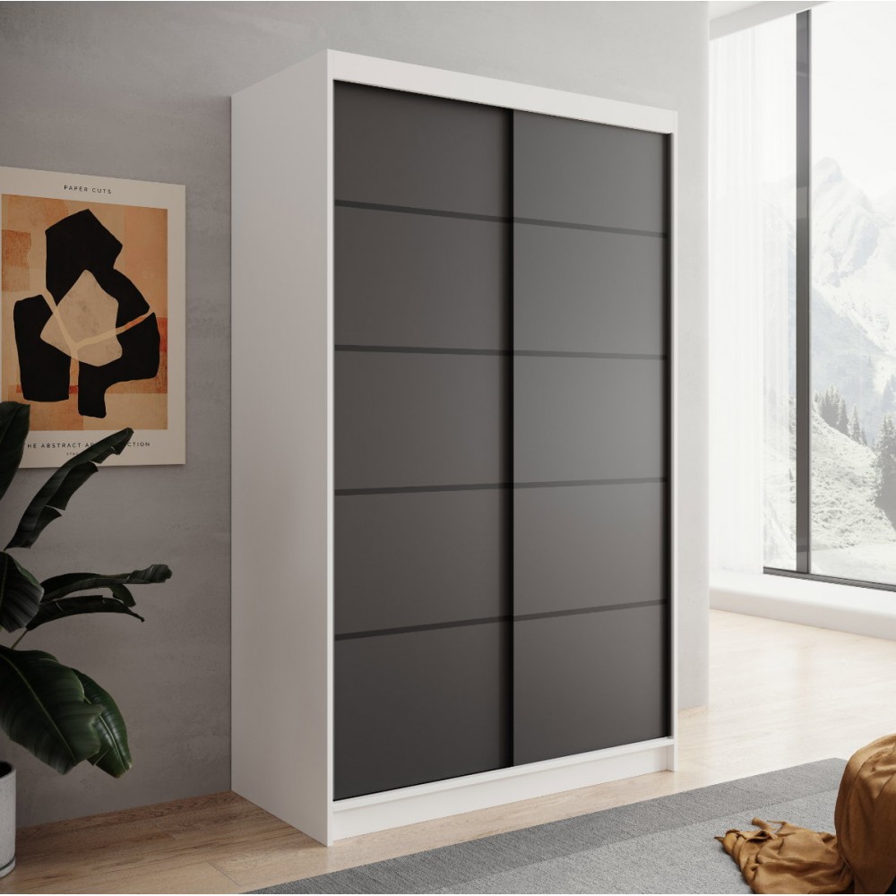 Ντουλάπα Lissa 120 συρόμενη-Leuko-Mauro 120x58x200