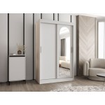 Ντουλάπα Selfie 120 συρόμενη-Leuko-Μήκος: 120 εκ.