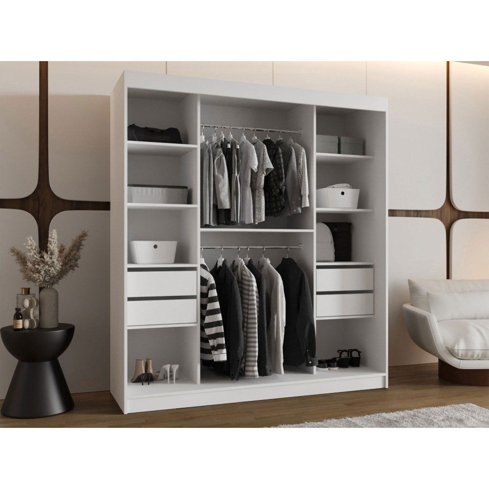 Ντουλάπα Selfie 180 συρόμενη-Leuko