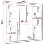 Ντουλάπα Selfie 180 συρόμενη-Cashmere