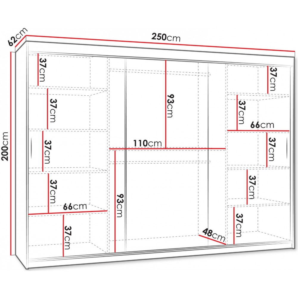 Ντουλάπα Selfie 250 συρόμενη-Artisan