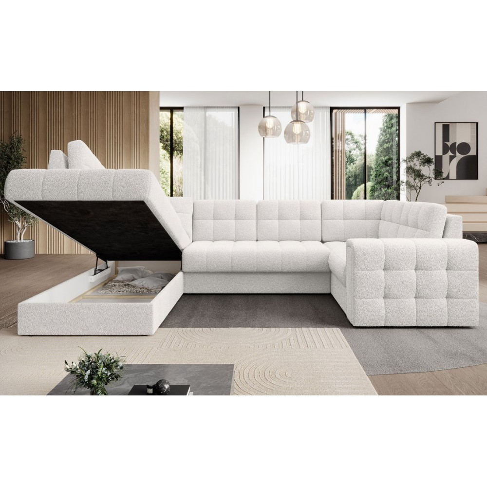 Γωνιακός καναπές Bale U-Leuko-Αριστερή