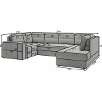 Γωνιακός καναπές Bale U-Ekrou-Αριστερή