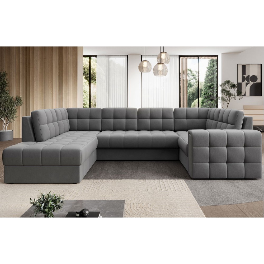 Γωνιακός καναπές Bale U-Gkri Skouro-Αριστερή