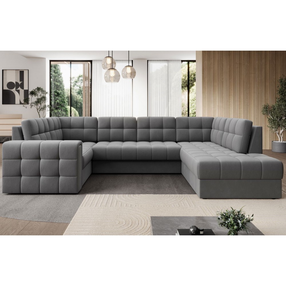 Γωνιακός καναπές Bale U-Gkri Skouro-Δεξιά