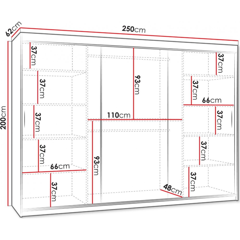Ντουλάπα Wika 250 συρόμενη-Leuko