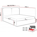 Επενδυμένο κρεβάτι Heaven-Menta-160 x 200