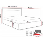 Επενδυμένο κρεβάτι Dream-Silver Gray-180 x 200