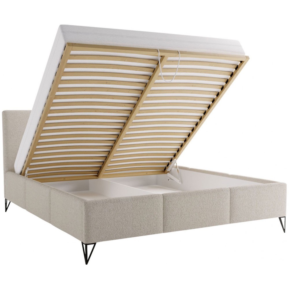 Επενδυμένο κρεβάτι Loren-Roz-200 x 200