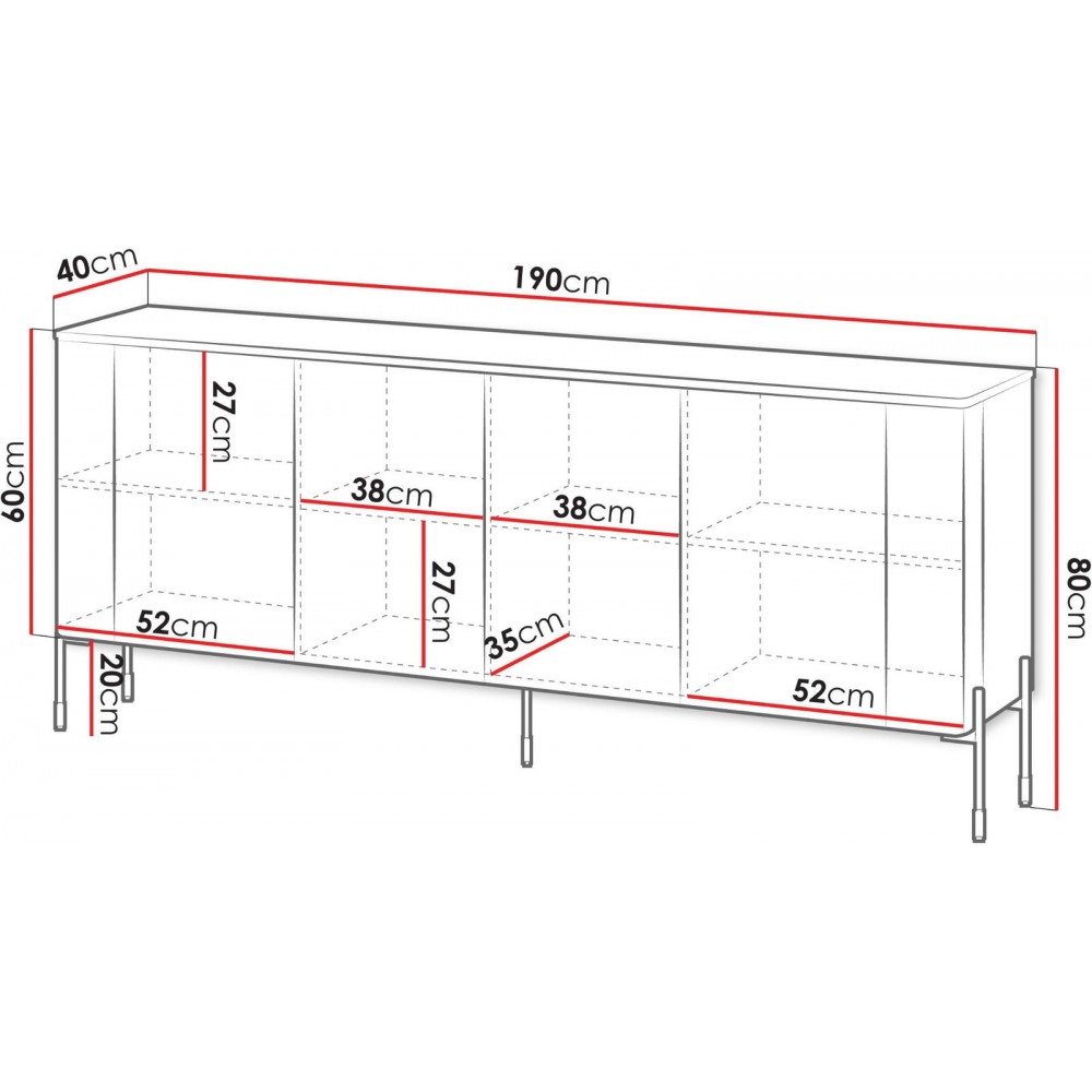 Μπουφές Vera 190-Cashmere