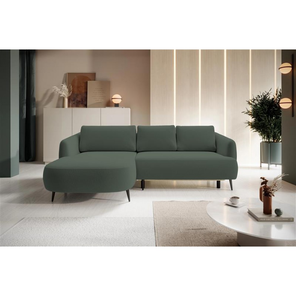 Γωνιακός καναπές Terry Mini-Prasino-Αριστερή