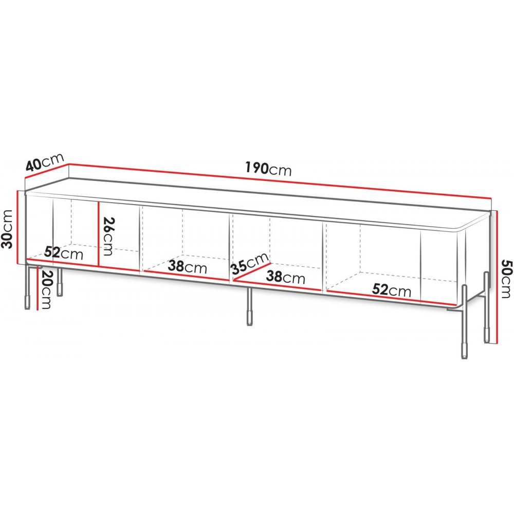 Έπιπλο τηλεόρασης Vera 190-Leuko
