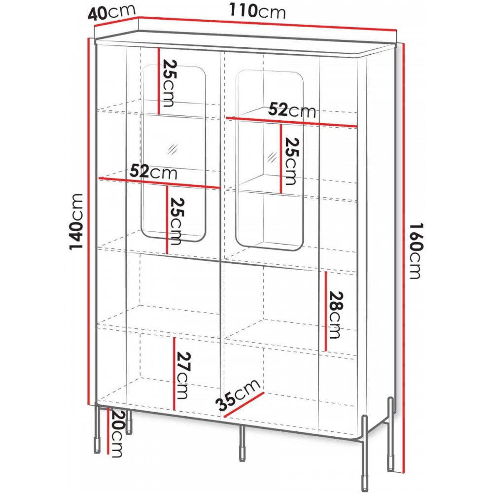 Βιτρίνα Vera 110-Leuko