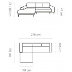 Γωνιακός καναπές Holland Mini-Prasino-Αριστερή