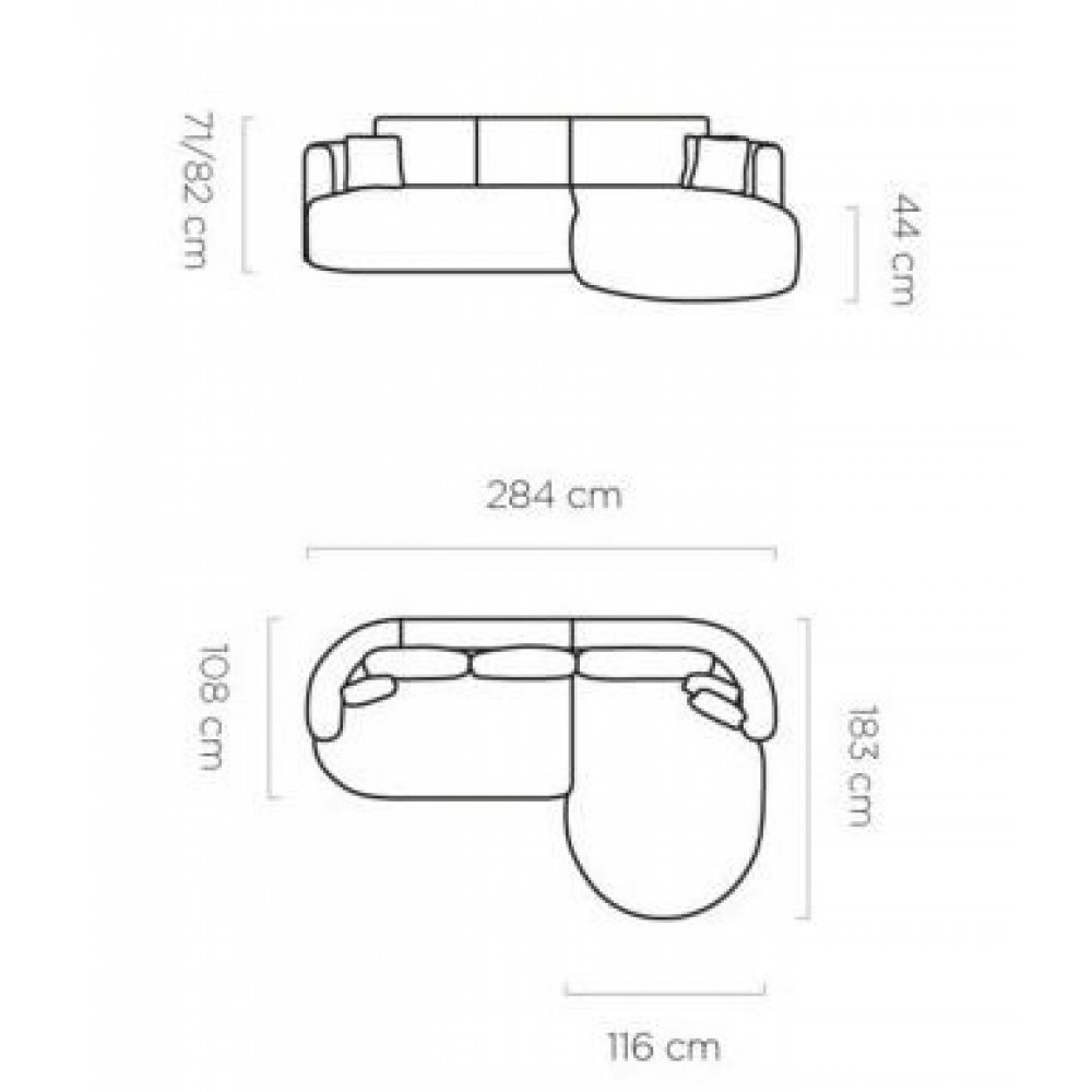 Γωνιακός καναπές Iris Mini-Gkri-Αριστερή