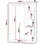 Ντουλάπα Mat V 160 συρόμενη