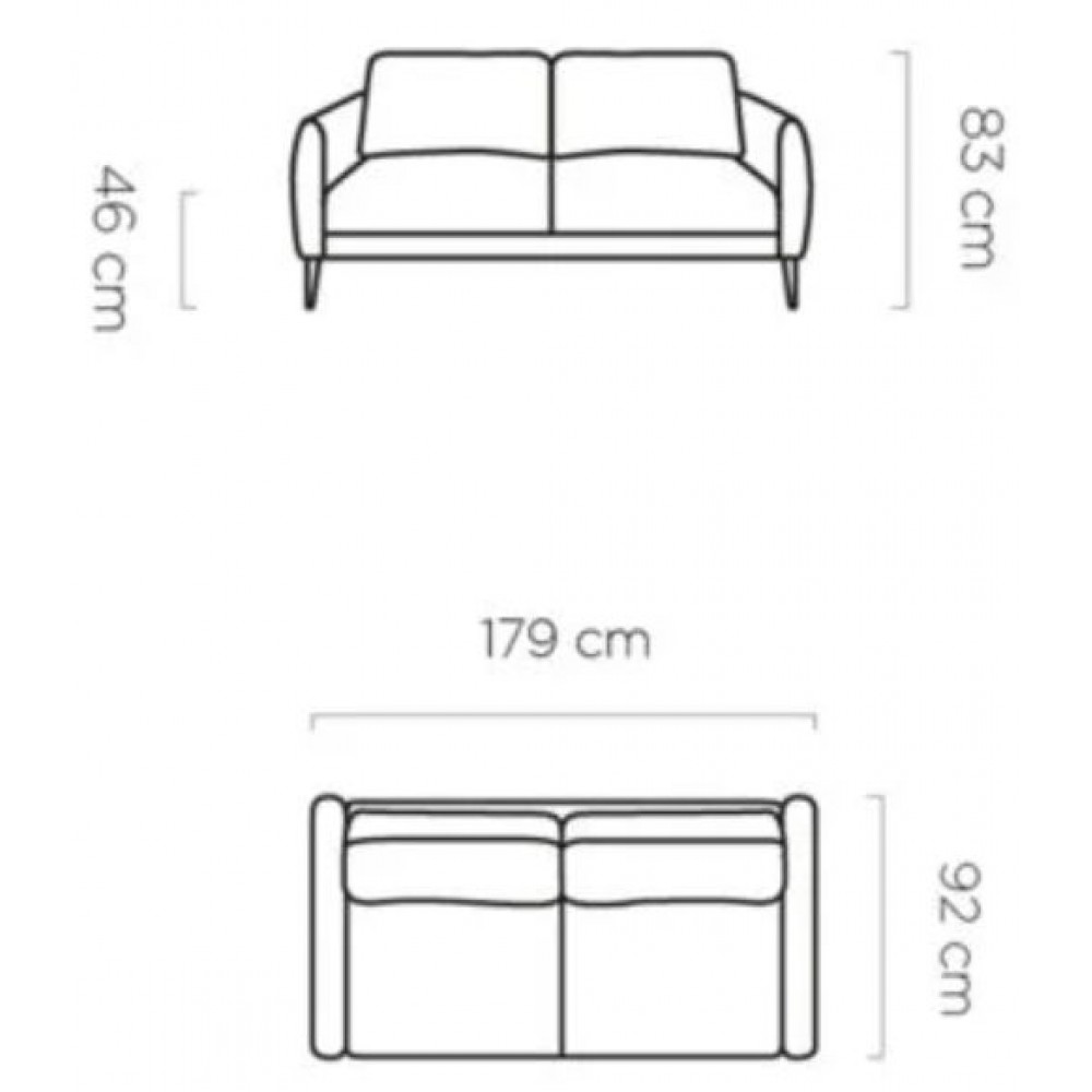 Καναπές Kida διθέσιος-Petrol