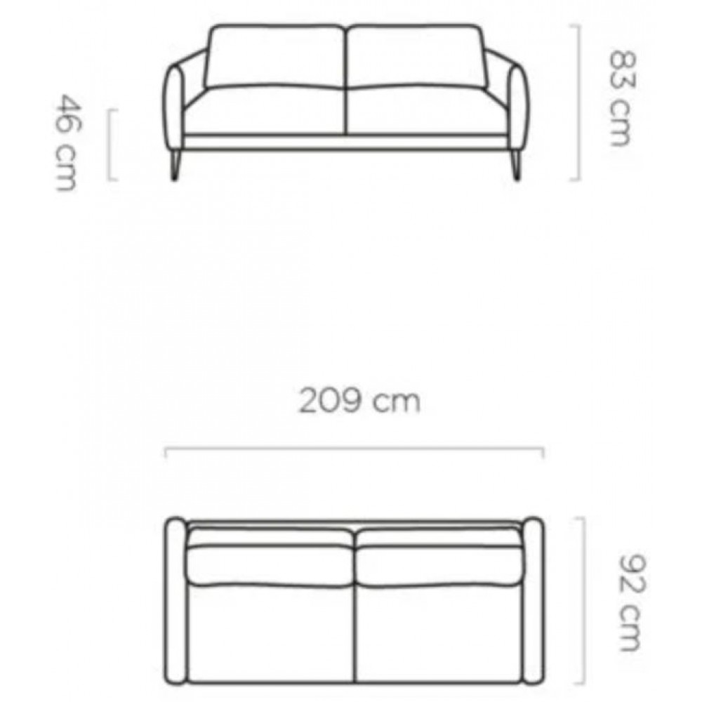 Καναπές Kida τριθέσιος-Gkri Skouro