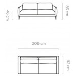 Καναπές Kida τριθέσιος-Sapio milo