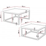 Σετ τραπεζάκια σαλονιού Dual  76x76x39