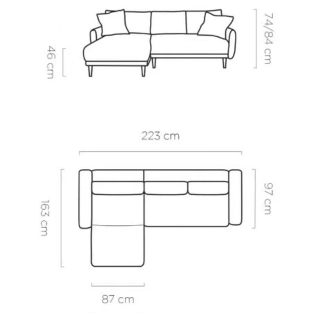 Γωνιακός καναπές Solace-Ekrou-Δεξιά