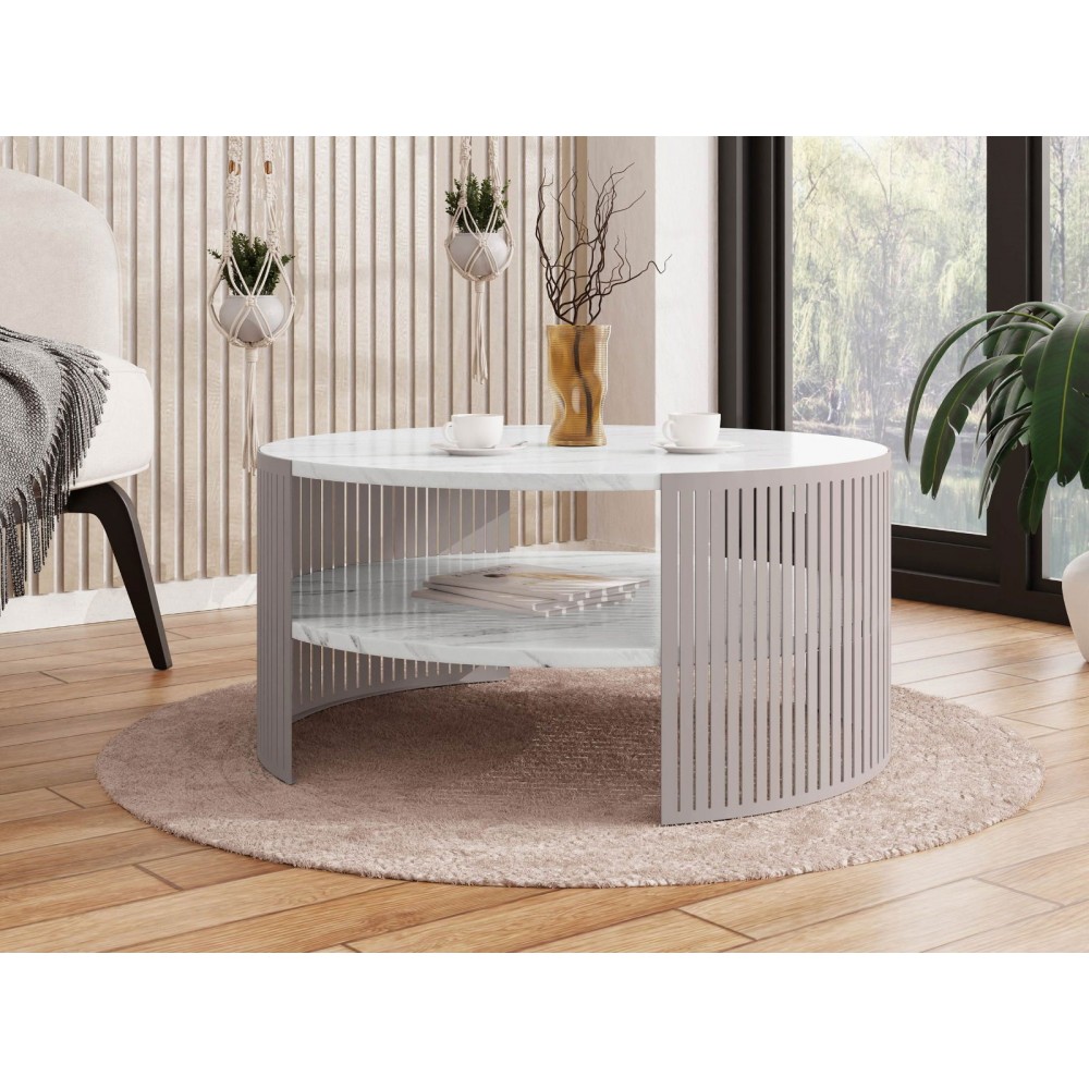 Τραπεζάκι σαλονιού Fikoli-Leuko Marmaro