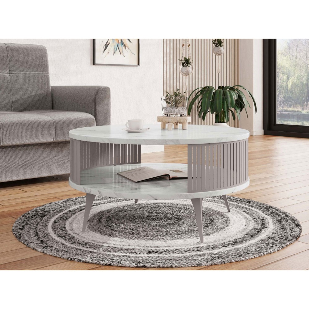 Τραπεζάκι σαλονιού Roenni III-Leuko Marmaro