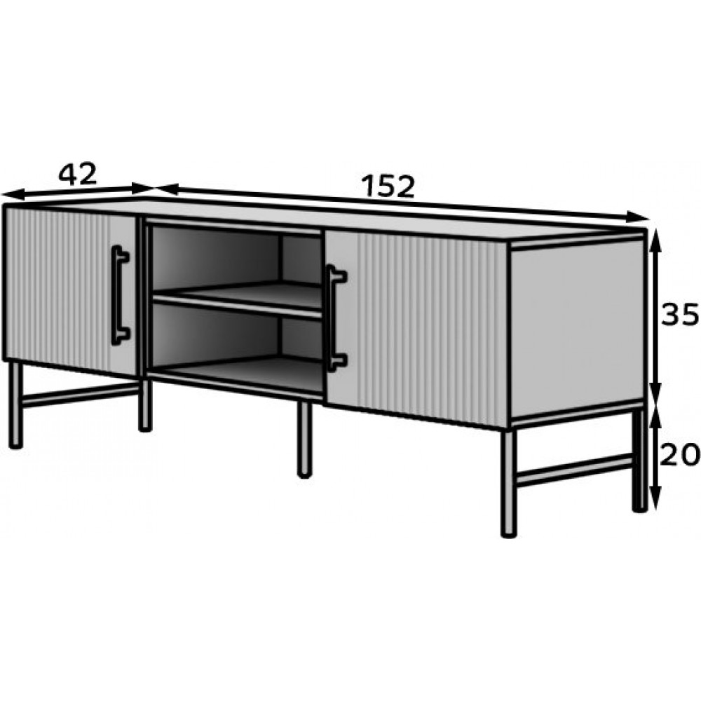 Έπιπλο τηλεόρασης Ravenn 152x42x55
