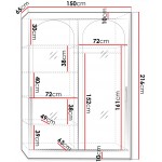 Ντουλάπα Modin συρόμενη-Leuko-Μήκος: 150 εκ.