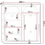 Ντουλάπα Modin συρόμενη-Leuko-Μήκος: 200 εκ.