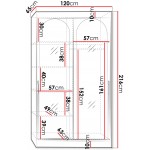 Ντουλάπα Modin συρόμενη-Leuko-Μήκος: 120 εκ.