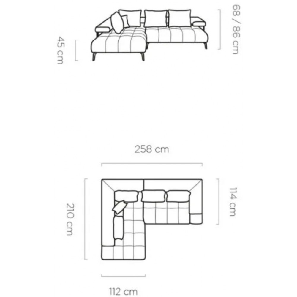 Γωνιακός καναπές Magnito-Mple-Δεξιά