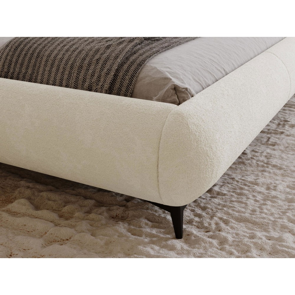 Επενδυμένο κρεβάτι Moe-Silver Gray-140 x 200