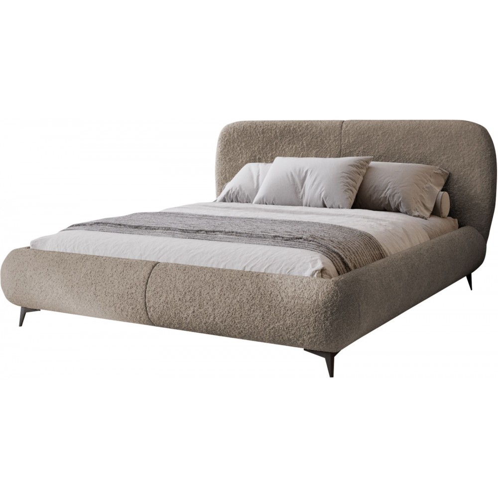 Επενδυμένο κρεβάτι Moe-Silver Gray-200 x 200