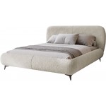 Επενδυμένο κρεβάτι Moe-Beige-160 x 200