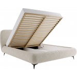 Επενδυμένο κρεβάτι Moe-Beige-160 x 200