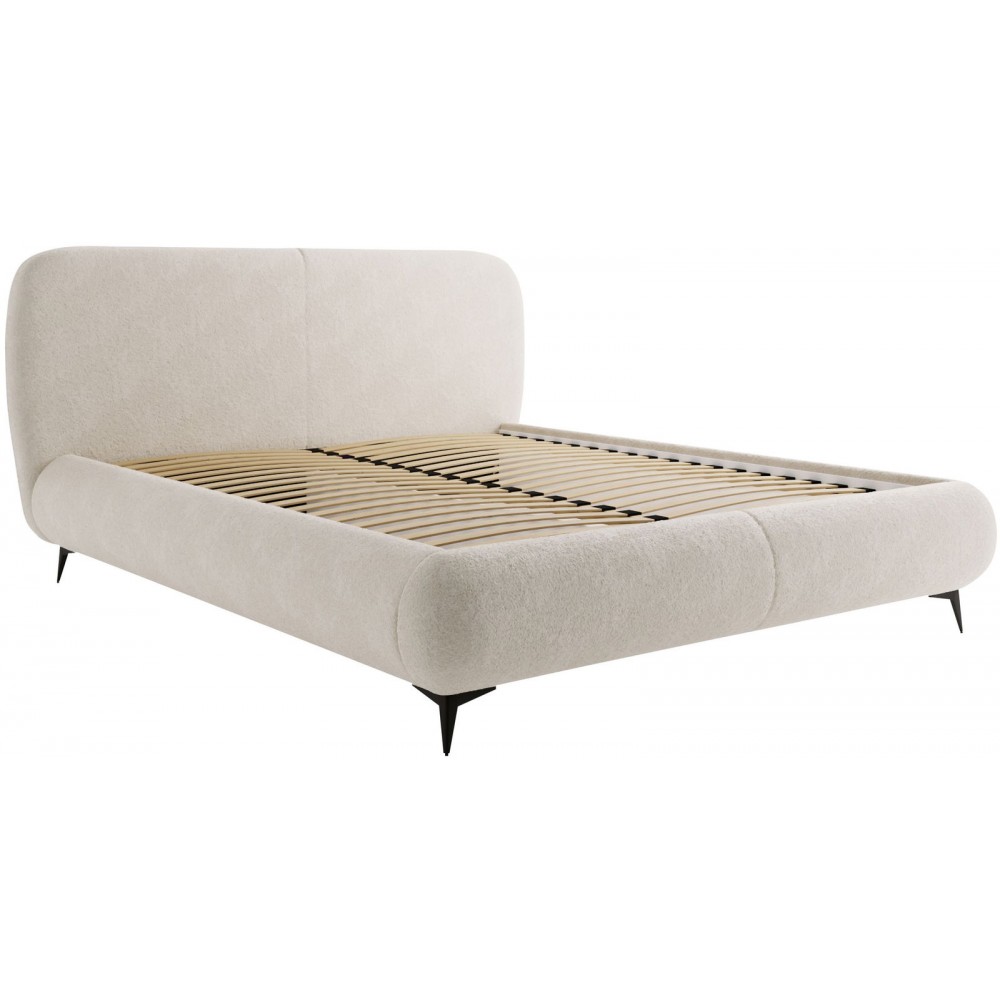 Επενδυμένο κρεβάτι Moe-Beige-180 x 200