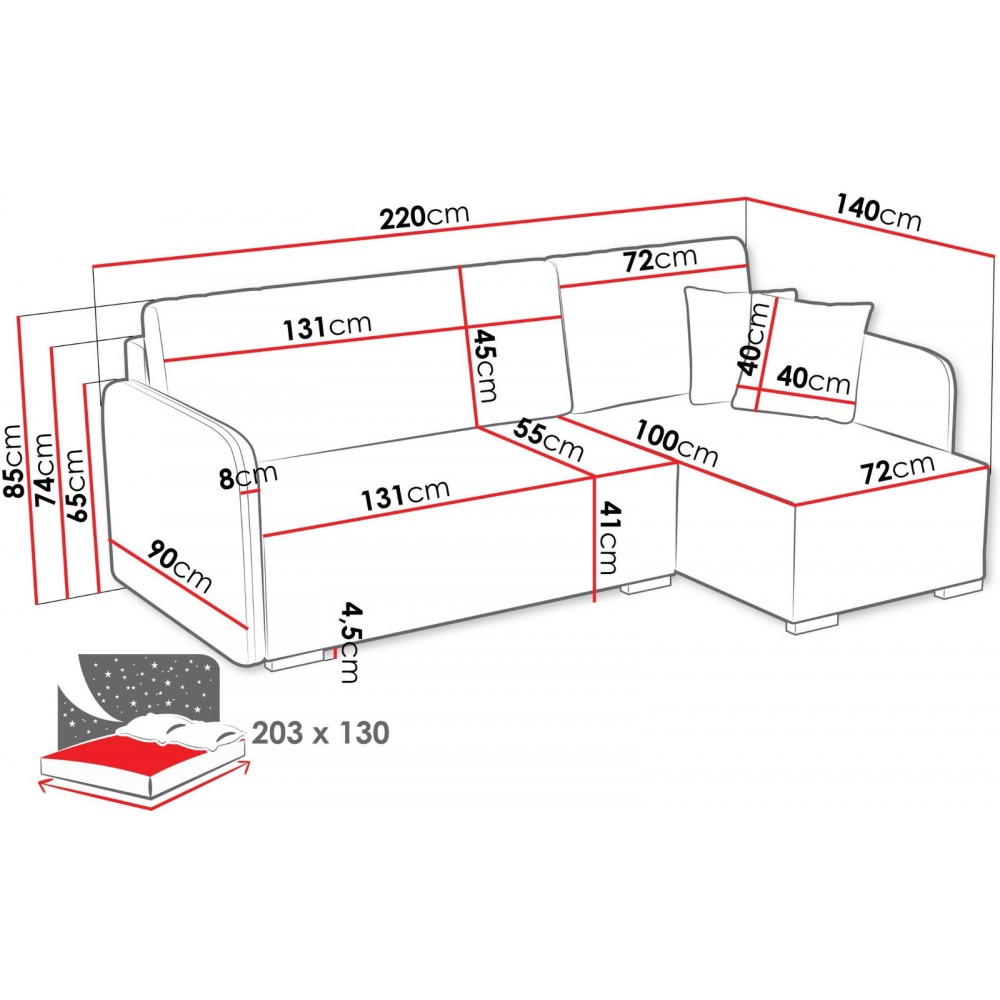 Γωνιακός καναπές Como-Beige