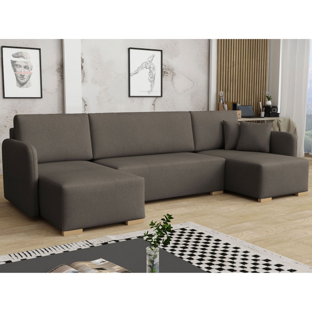 Γωνιακός καναπές Como U-Gkri Skouro