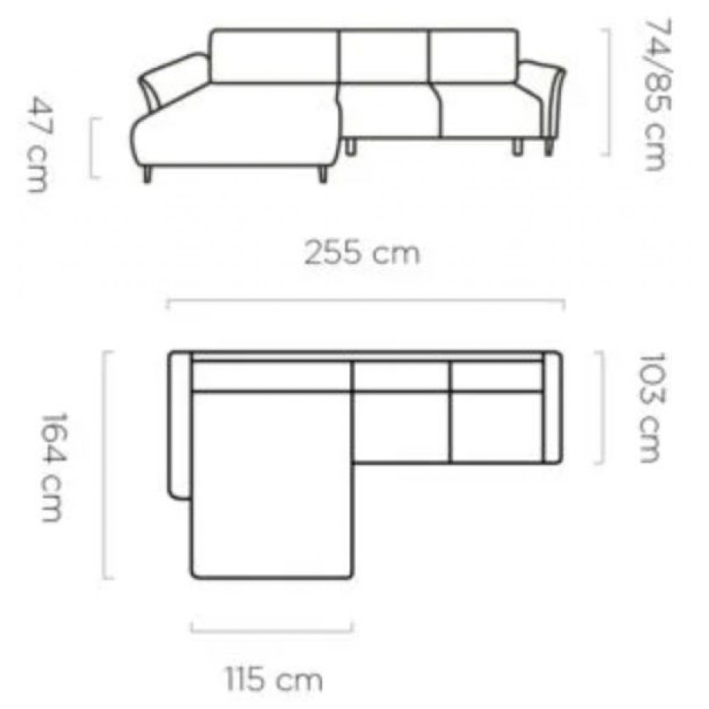 Γωνιακός καναπές Josephine -Mpez-Δεξιά