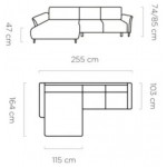 Γωνιακός καναπές Josephine -Petrol-Αριστερή