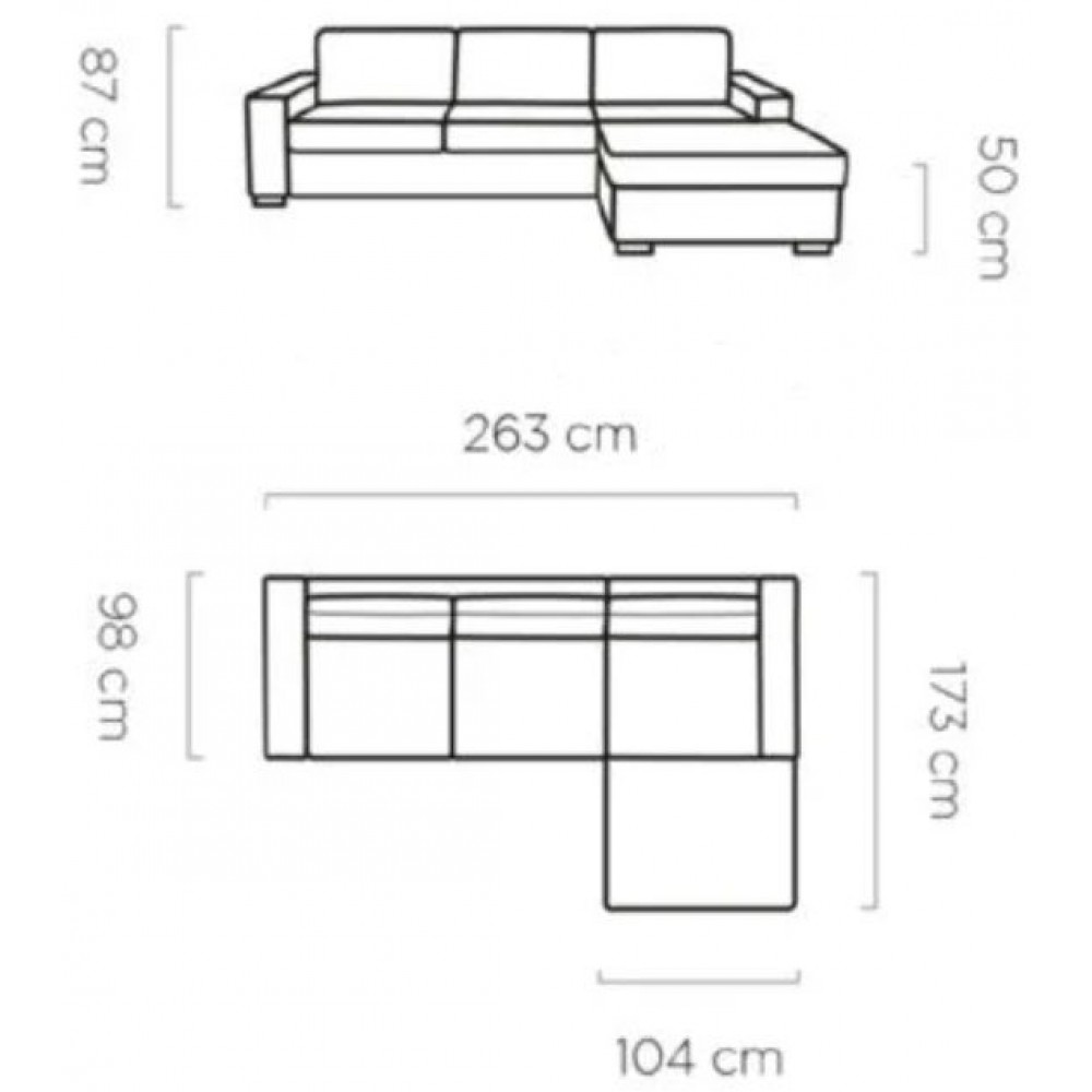 Γωνιακός καναπές Orchid-Ekrou-Δεξιά