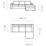 Γωνιακός καναπές Orchid-Ekrou-Δεξιά
