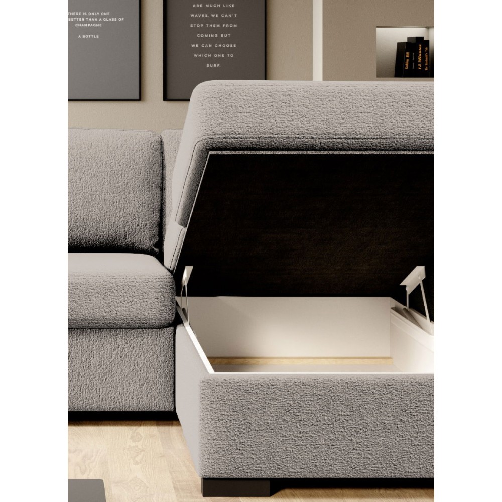 Γωνιακός καναπές Orchid-Ekrou-Αριστερή