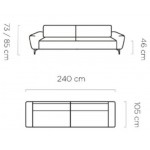 Καναπές Sanur τριθέσιος-Kafe 240x105x73