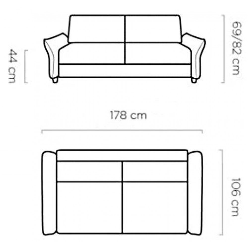 Καναπές Chant διθέσιος-Ekrou 178x106x69