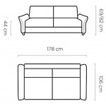 Καναπές Chant διθέσιος-Ekrou 178x106x69