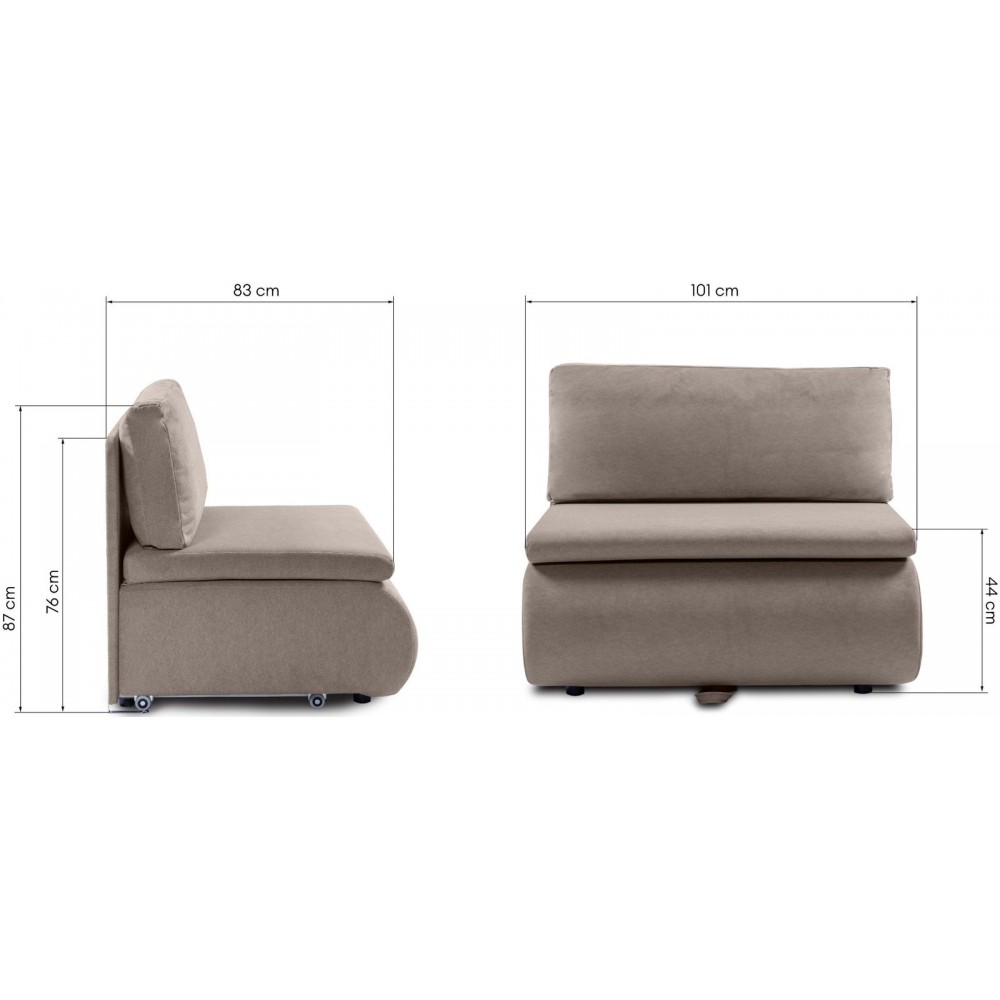 Πολυθρόνα - Κρεβάτι Ottoman-Taupe 101x83x87