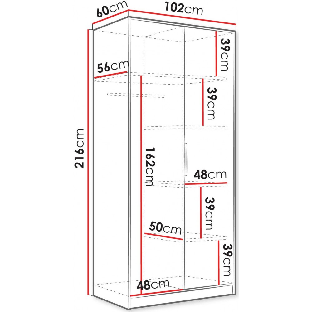 Ντουλάπα Tireno δίφυλλη