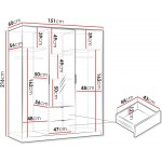 Ντουλάπα Tireno τρίφυλλη